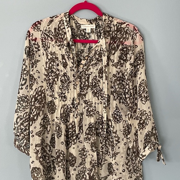 Coldwater Creek Sheer Tunic EUC - Picture 2 of 5
